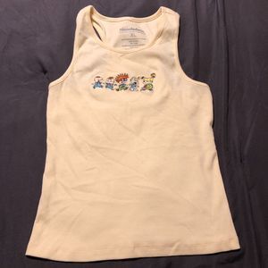 Nickelodeon Rugrats Embroidered Characters Bright Yellow Tank Top Womens Size XL
